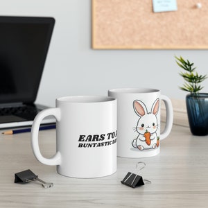 Ears to a Buntastic Day Bunny Ceramic Mug, Animal Mug, Bunny Mug, Cute Animal Mug, Gift for Her, Gift for Mom, Cute Mug, Cute Bunny Mug zdjęcie 2