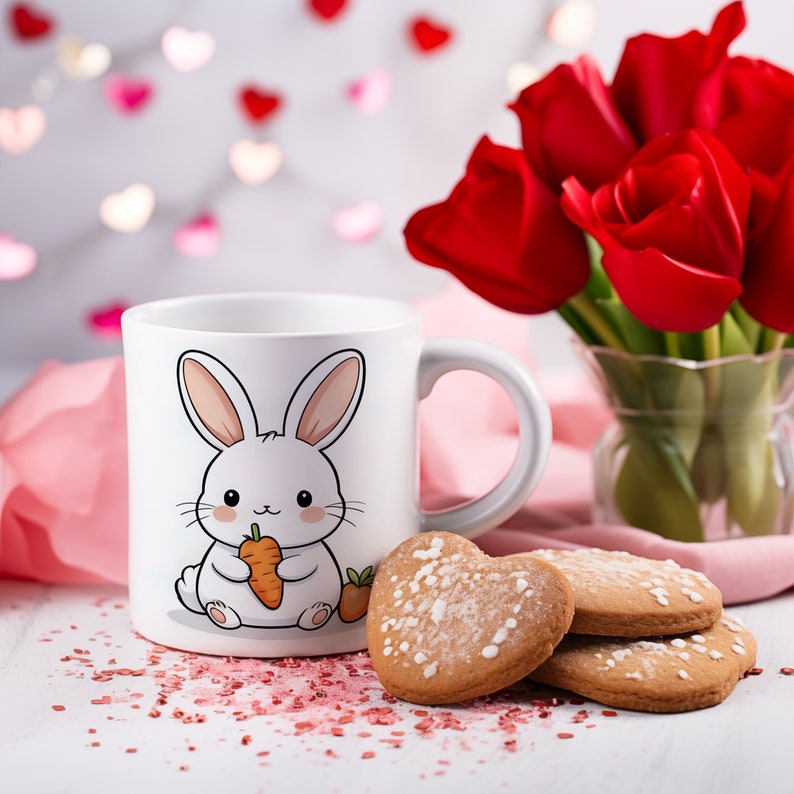 Ears to a Buntastic Day Bunny Ceramic Mug, Animal Mug, Bunny Mug, Cute Animal Mug, Gift for Her, Gift for Mom, Cute Mug, Cute Bunny Mug zdjęcie 1