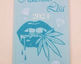 Annual calendar cannabis book calendar notebook glitter