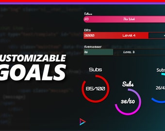 Goal widget for Twitch streaming