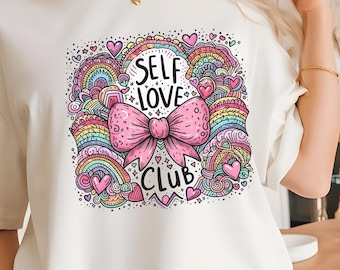 Self Love Club Love Yourself PNG Image, Self Care Clipart, Cozy Self Love, Retro teeshirt, Self Love Self Care Design