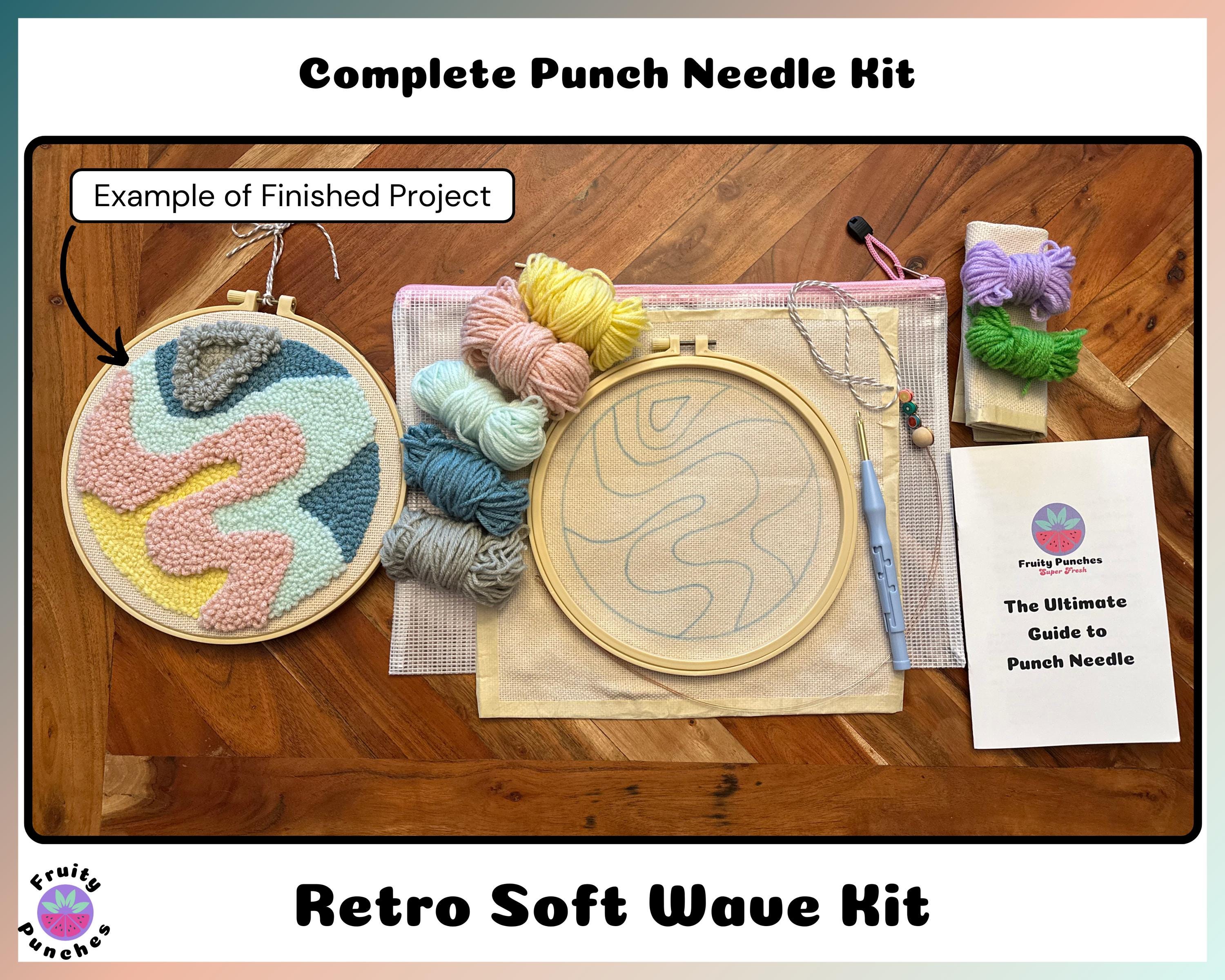 Punch Needle Kit | DIY Embroidery Craft | Retro Soft Wave Art | Craft ...