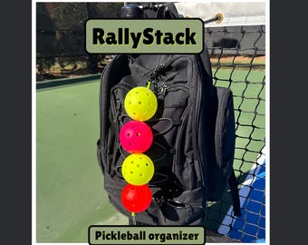 Pickleball Holder for Backpack, Pickleball Gift, Ball Stringer, Dinking Clip for Balls, Ball Stack Organizer, Ball Keeper