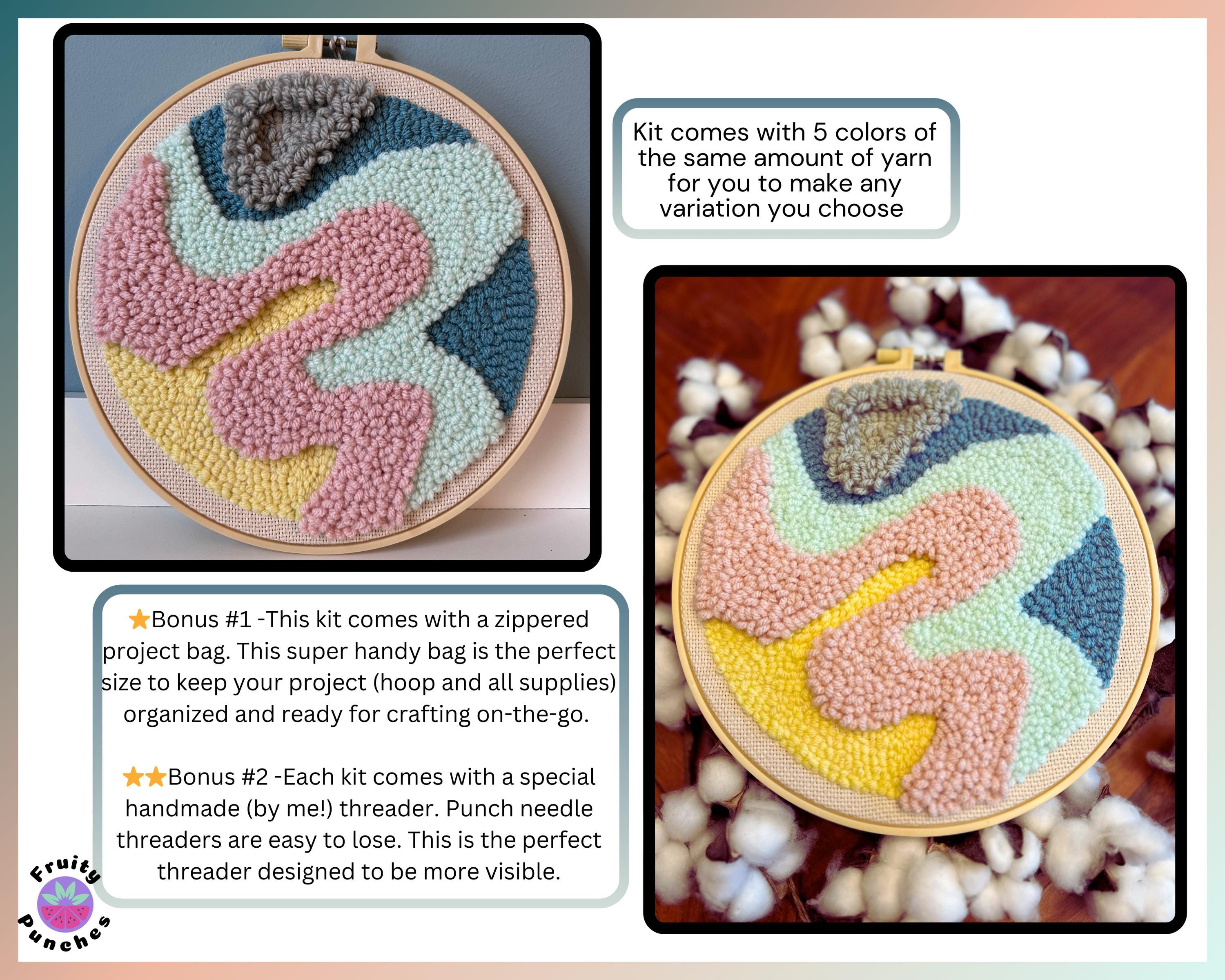 Punch Needle Kit | DIY Embroidery Craft | Retro Soft Wave Art | Craft ...