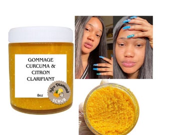 Gommage Curcuma et Citron visage & corps | Exfoliant éclaircissant, unifiant et clarifiant. Efface tâches sombres et anti-boutons