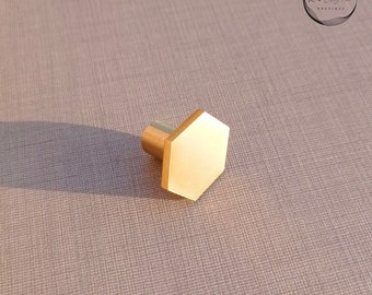 Unlacquered Brass Knob, Vintage Brass Door Handle, Contemporary Drawer Pull, Modern Cabinet Handle, Vintage Cabinet Pull