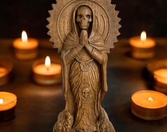 Santa Muerte Goddess Statuette Holy Death Catholicism Hinduism For Home Altar Witches Wicca Hinduism Statue Santa Muerte Azteca Figure Altar