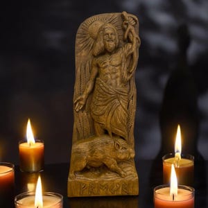 Freyr Figurine Freyr Statue Norse Pagan Decor Carved Wood Statue Freyr God Viking God Wood Carved Statue Pagan Paganism God Altar Sculpture