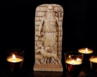 Hadesstaty Grekisk gud Grekisk staty Hednisk staty Underjordens kung Wicca Wicca Grekisk panteon Grekiskt altare Pluto Hjälp Hades gudstaty