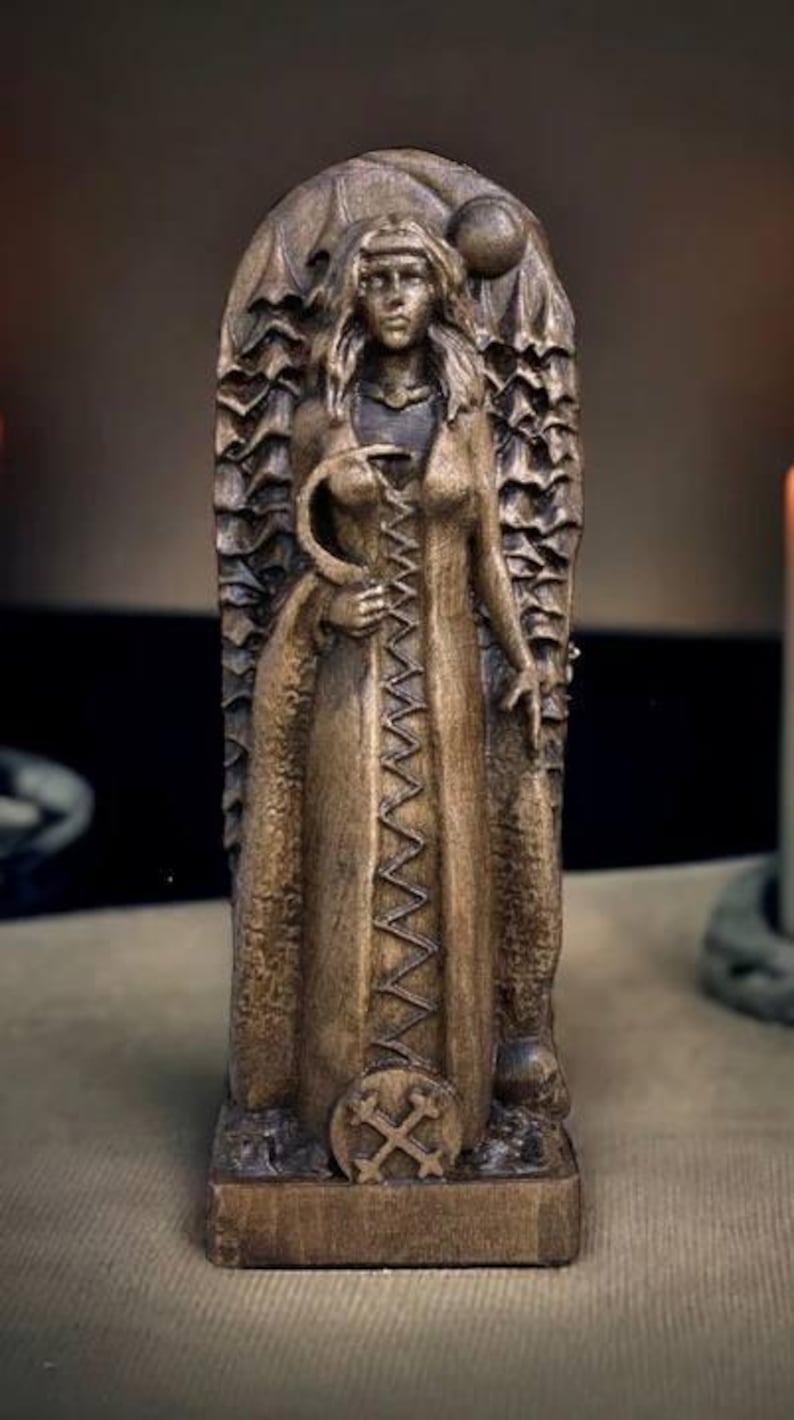 Morana Wood Statue Morana Goddess of Death Mara Figurine Madder Statue ...