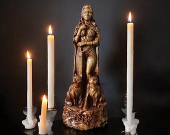 Freya-Statue Original handgeschnitzte Freya-Statue Freyja Göttin Freya Kleine Statue Freyia oder Freja Vanadís Frigg Holzfigur Freyja