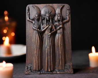 Hecate Goddess of Witchcraft and Magic Statue Hecate Statue Greek Goddess for Pagan Home Altar Kit Triple Goddess Hecate Key Three Goddesses