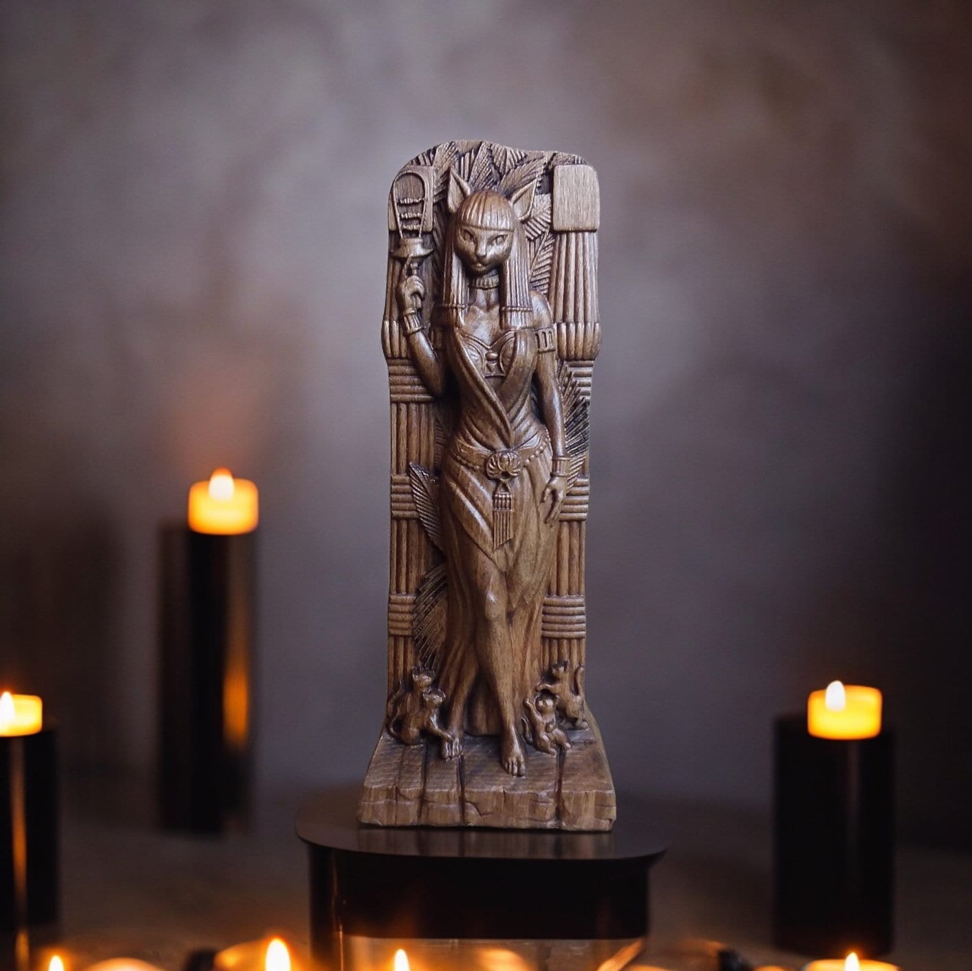 Egyptian Mythology Bastet Statue Goddess of Home and Fertility Goddess Bastet Statue Ancient Egyptian Cat Goddess Bastet Egyptian Sculpture