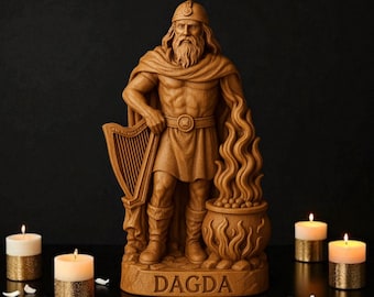 Dagda Holzskulptur Kunst Dagda Keltischer Gott Dagda Irische Mythologie Keltische Götter Keltischer Panteon Dagda Statue Nordische Götter Nordischer Altar Pagan Druide