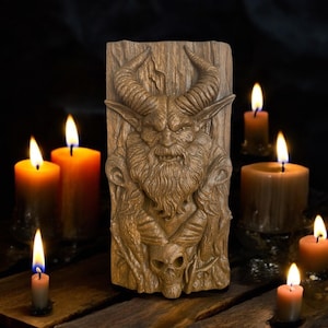 Krampus Wooden Statue Krampus Sculpture Mythical Creature Figurine Unique Dark Christmas Demon Gothic Holiday Decor Krampusnacht Demon Wood