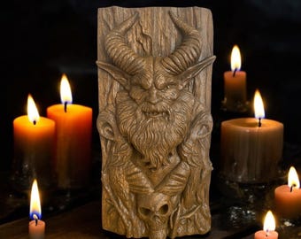 Krampus Wooden Statue Krampus Sculpture Mythical Creature Figurine Unique Dark Christmas Demon Gothic Holiday Decor Krampusnacht Demon Wood