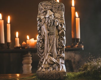 Odin Wood Statue God Viking Wood Carved Statue Pagan Paganism God Allfather Wanderer Wotan Altar Sculpture Pantheon Norse Totems Viking Gods