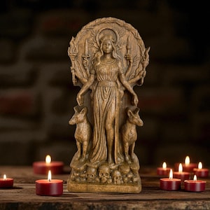 Hecate Statue Greek Goddess Hexe for Pagan Home Altar Folklore Statue for Pagan Home Altar Kit Wiccan Wicca Altar Druid Witches Gaelic Decor