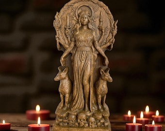 Hecate Statue Greek Goddess Hexe for Pagan Home Altar Folklore Statue for Pagan Home Altar Kit Wiccan Wicca Altar Druid Witches Gaelic Decor