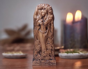 Flora Goddess Golden Maiden of Blossoms Flowers Molded Marble