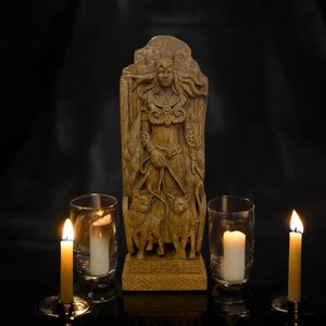 Freya God Viking God Wooden carved statue Freya Pagan Paganism Goddess Freya Altar Sculpture Norse Pantheon Viking Pagan Asatru Heathen Art