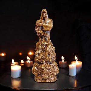 Hades Statue King of the Underworld Greek Pantheon Greek Statue Hades Figurine Pagan Aid Wood Sculpture Greek God Pagan Statue Wiccan Altar