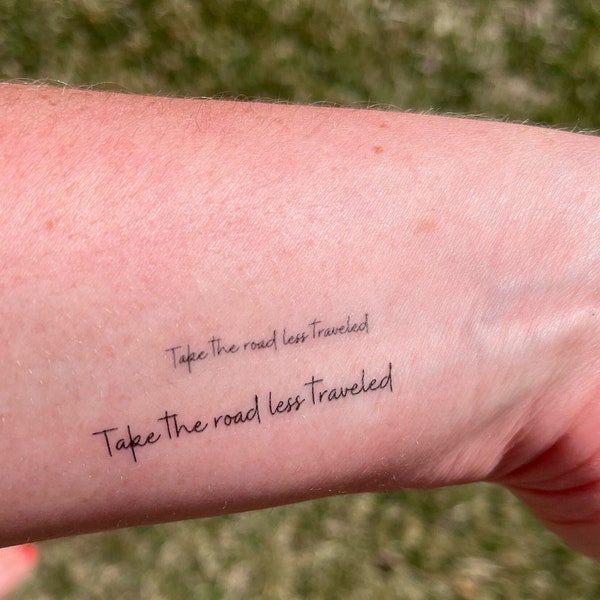 Tatouage temporaire à imprimer à la maison avec 24 citations | Faux tatouage | Tatouage amovible avec mots ou expression | Citation motivante tatouage temporaire