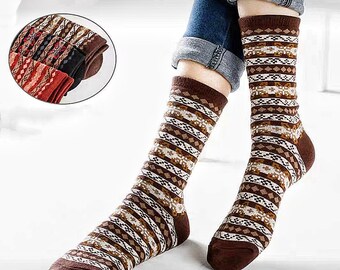 Wool long socks, retro style, handmade, medium length socks, warm, insect proof, odorless, comfortable and soft, with great elasticity