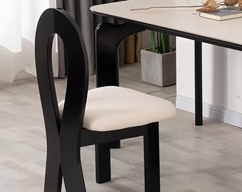 Chaise de salle à manger minimaliste, savoir-faire artisanal européen - Ensemble Mid-Century en bois massif - Siège rembourré - Chaise de décoration d'intérieur queue de sirène