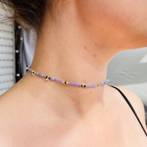 Choker Bees rocaille choker bienen handgefertigt einzigartig sommer boho halskette perlenschmuck perlenkette bees necklace Bild 3