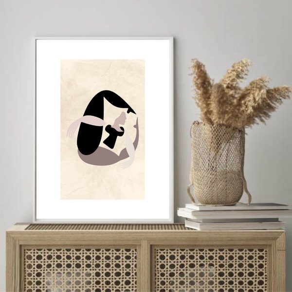 Female Ballet Dancer Wall Art,Abstract Female Body Wall Art,Digital, Printed Wall Art Print Wall Decor Art Print