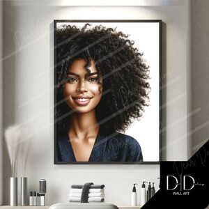 Hair Model Hairdressers Poster Wall Art |  Afro Coil&#39;s Curly Hair | Hair Stylists Tools | DIGITAL Printable Art High Quality 300dpi