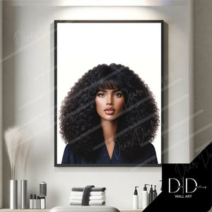 Hair Model Hairdressers Poster Wall Art |  Afro Coil&#39;s Curly Hair | Hair Stylists Tools | DIGITAL Printable Art High Quality 300dpi