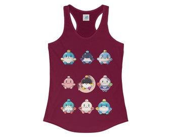 Cute Chibi Creatures Women's Racerback Tank Top - cute unique design