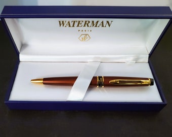 Vintage Waterman Expert Pen in Brown Lacquer with 23k Gold Trim Paris, France