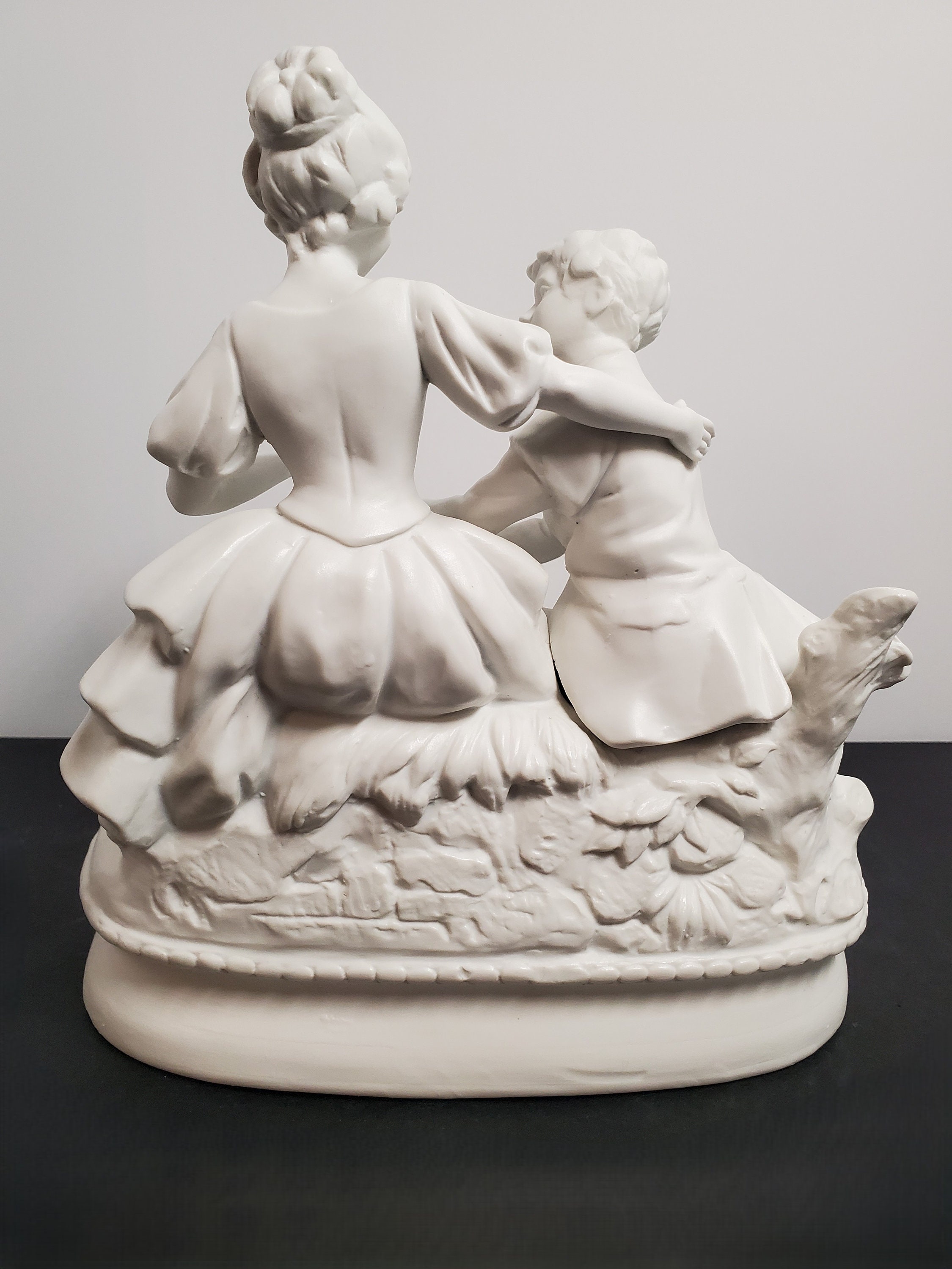 Vintage White Porcelain Boy and Girl Victorian Figurine Unsigned