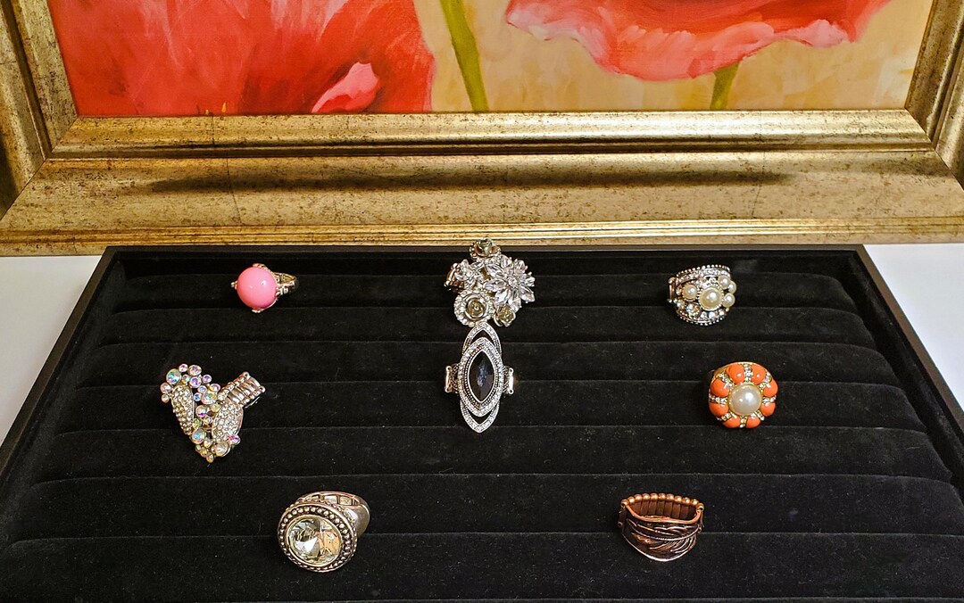 Costume Rectangular Rings Vintage Stretch Costume Rings Sold Individually - Etsy