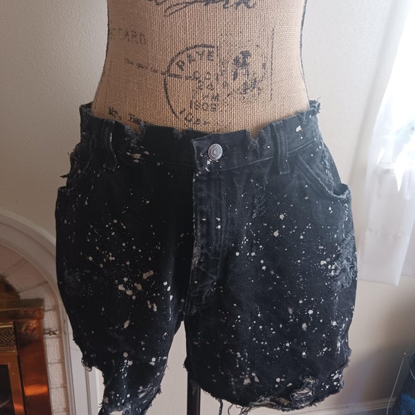 Gitano Black Cut Off Distressed Shorts