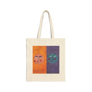 Sun/Moon Cotton Canvas Tote Bag
