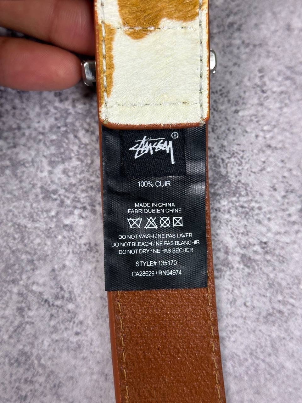 Винтажный кожаный ремень Stüssy Cow Y2K - Etsy