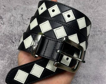 Винтажный кожаный ремень Stüssy Y2K Argyle Stitch - Etsy Винтажный кожаный ремень Stüssy Y2K Argyle Stitch - Etsy