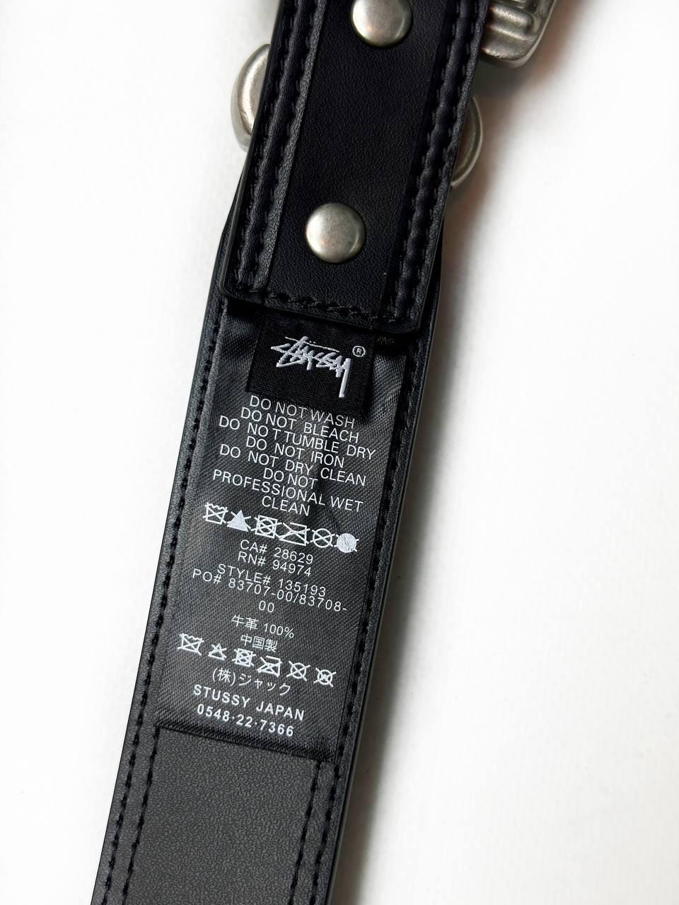 Vintage Stussy Ss-link Cowboy Black Leather Belt Size L/XL Vintage Stussy Ss-link Cowboy Black Leather Belt Size L/XL