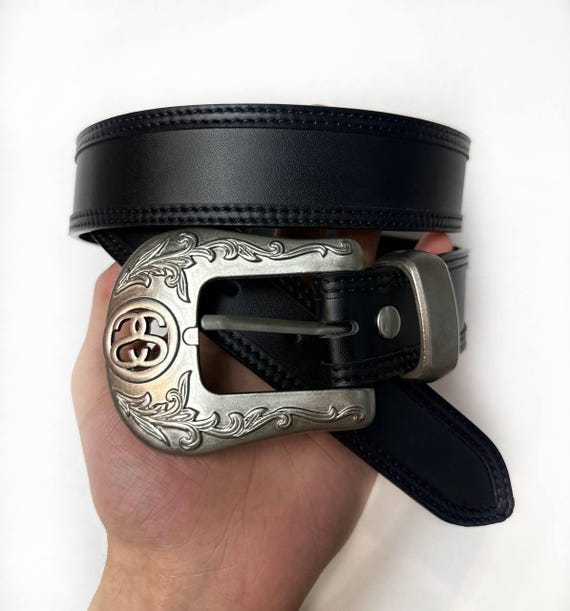 Винтажный ремень Stussy Ss-link Cowboy из черной кожи