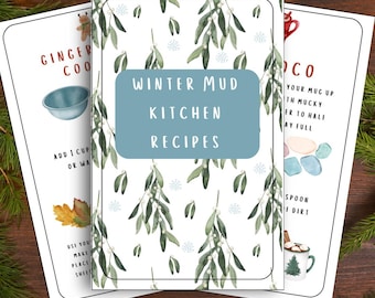Winter Mud Kitchen Recipe Cards | Learning & Play | Educational | Instant download | Homeschool | Outdoor play | Fun activities | Nature |