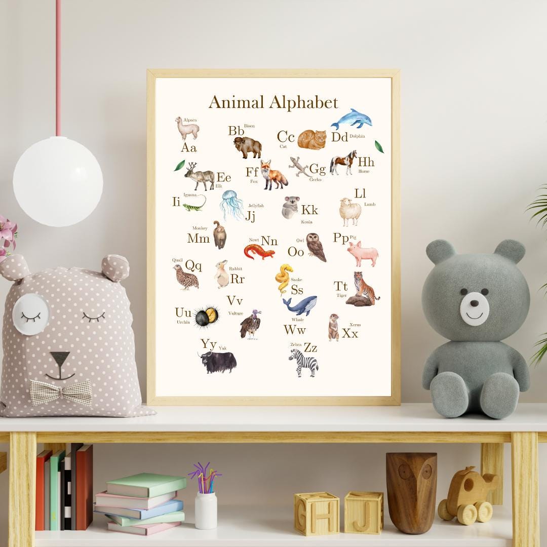 ABC Animal Poster | Educational Poster | Nursery Decor | Children Room ...
