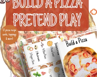Arma una pizza / Juego de simulación / Imprimible para preescolar / Jardín de infancia / Libro de actividades / Imprimibles para niños pequeños / Actividades para niños pequeños / Preescolar / Juego /