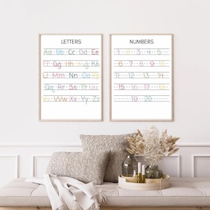 Lernposter, 12 Homeschool Poster, Montessori Klassenzimmer Dekor, Kleinkind Spielzimmer, Sofort Download, Boho Spielzimmer Wand Kunst Druck