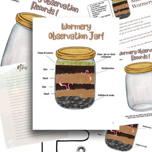 Wormery Project Printable | Children&#39;s outdoor play | instant access | Homeschooling | Science  | Worms and nature | Nature Study project