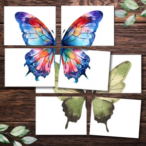 Butterfly Matching Card Game | Symmetry Puzzle | Toddler & preschool Activity |Butterfly Pattern Cards | Montessori | Flash Cards |Education