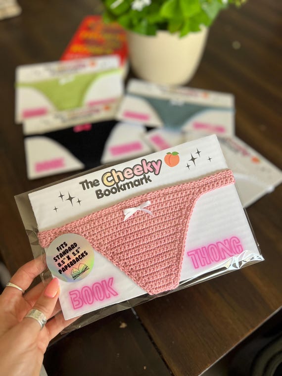Crochet Book Thong Bookmark Handmade Panty Bookish BookTok Viral